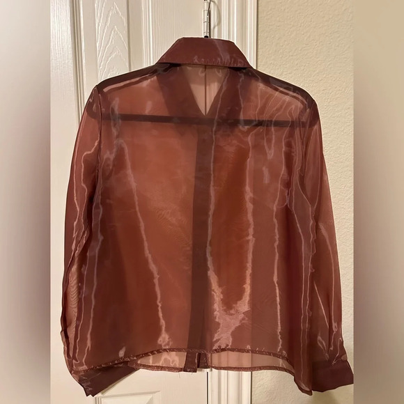 SHEIN brown see through top - size M - Picture 4 of 6